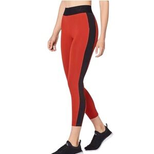 Lululemon Women's orange Red and Black Leggings 10